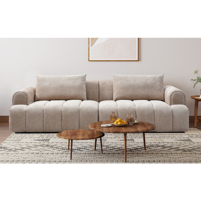 Canapé surdimensionné de 100 po Ghali, canapé rembourré 3 places à assise profonde avec siège profond, coussins de dossier amovibles, canapé de salon moderne à profil bas pour appartement, maison, bureau