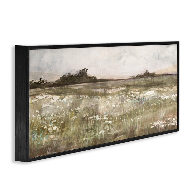 Stupell Industries, campagne champêtre, art giclée par Nina Blue, H 13 po x l 30 po x P 1,5 po, Giclée encadrée noir minuit