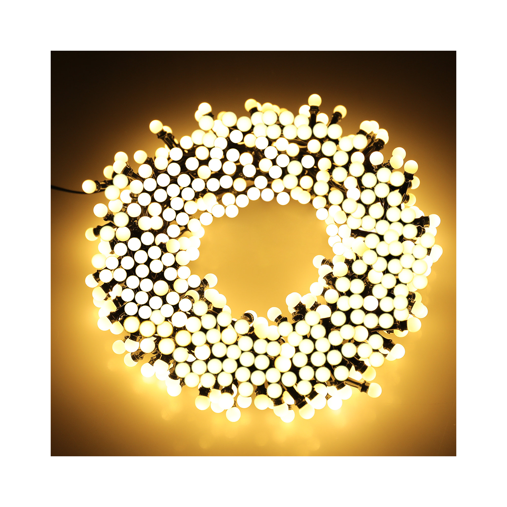 Outdoor LED String Lights with Modes, 787", Warm White