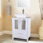 Lavabo de salle de bain vasque carré en céramique blanche avec robinet