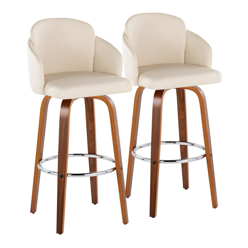 Dahlia Fixed-Height Stool - Set Of 2, Bar Stool (29.5” Seat Height)