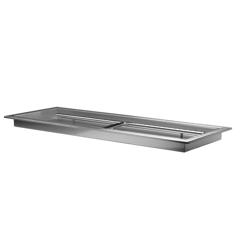 Brûleur de foyer rectangulaire 36 po x 12 po avec poêle en acier inoxydable