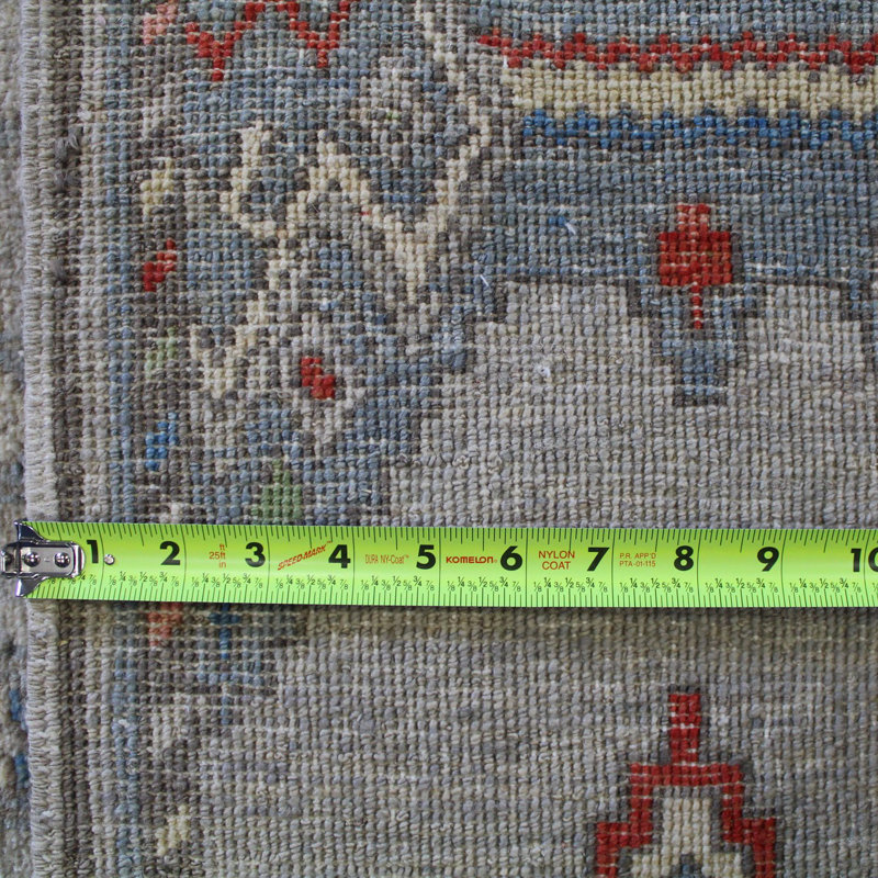 Tapis gris en laine noué à la main de conception unique 6 pi 1 po x 8 pi 8 po nouvel âge touareg