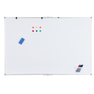 Tableau blanc magnétique spacieux pour mur - tableau effaçable à sec de 60 x 40 pouces avec surface d'écriture lisse, cadre en aluminium durable, plumier profond - pour le bureau, la salle de formation, la maison, la salle de conférence