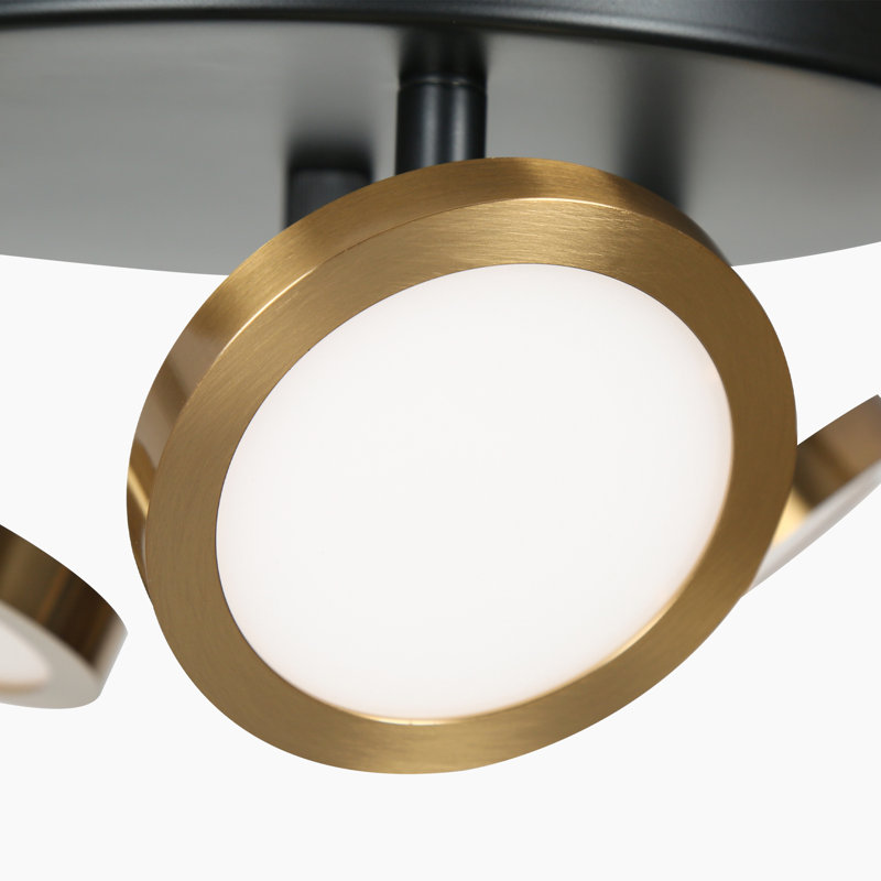 Plafonnier semi-encastré à DEL à 3 lumières avec têtes de lampe réglables Essinger