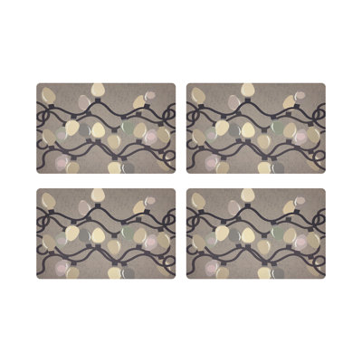 Xmas Vegan Leather Rectangle Placemats