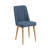Elegant 6-Piece Dining Table & Chairs Set, Atlantic Pine & Navy Blue | Melamine Coated Particle Board, Table: 47.2 x 30.3 x 29.5 inches | Chairs (4): 18.5 x 35.4 inches, Seat Height: 19.3 inches | Metal Frames, 100% Linen Foam for Comfort-1897108746-1897108747-1897108748