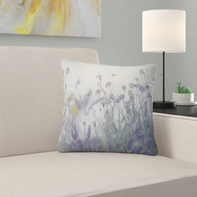 Summer Flowers in Foggy Light - Floral Printed Pillow