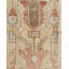 Tapis rectangulaire unique de 4 pi 9 po x 11 pi 2 po des années 1940 en brique clair / vert / abricot / gris / taupe