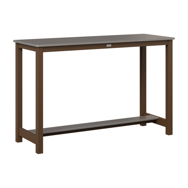 Table de bar Berlin Gardens, H 38,5 po x l 60 po x P 22 po, Acier inoxydable martelé, Filon de bois mesquite