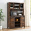 Armoire de bar en chêne, armoire de bar avec portes de grange coulissantes Farmhouse-15255053