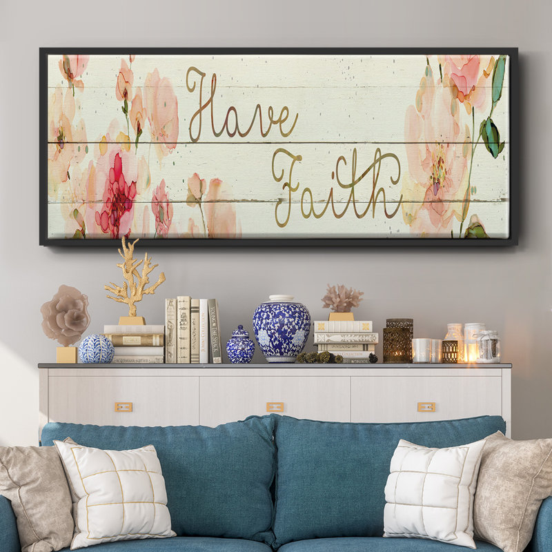 Have Faith- Framed Canvas, 8" H x 20" W