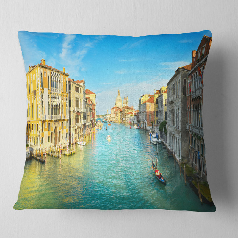 Coussin italien venice cityscape vibrant, 16 po x 1 po, Coussin décoratif