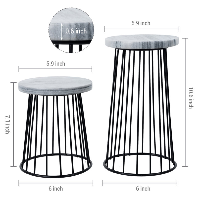 2 Piece Marble Decorative Objects Home Decor Set