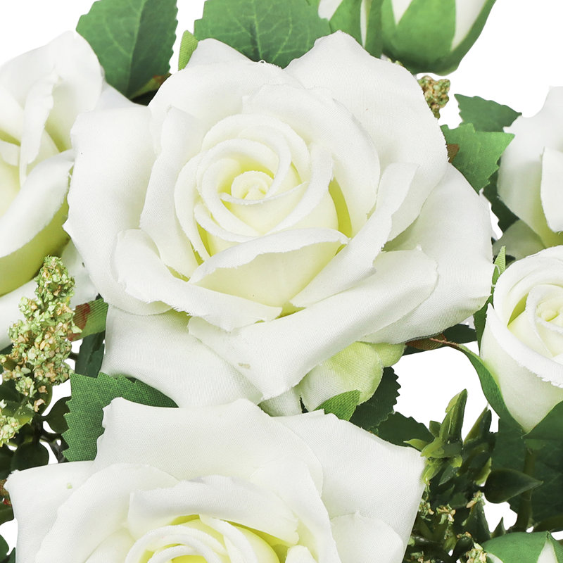 Bouquet de petites fleurs artificielles, Blanc, crème