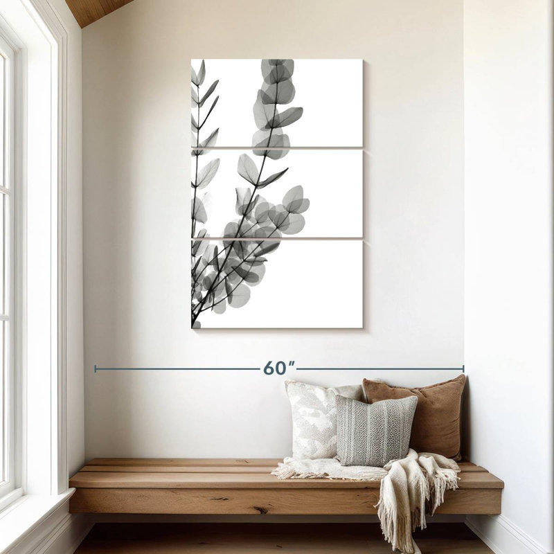 Harnek noir feuilles d'eucalyptus, H 45 po x l 28 po