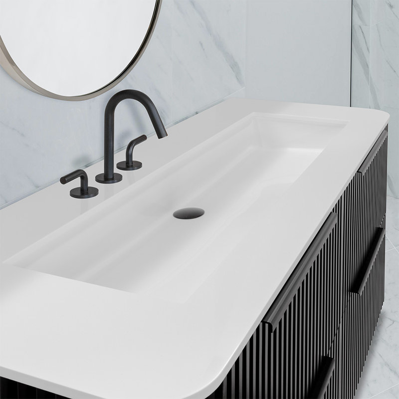 Kubitop 60'' L Bathroom Sink, Gloss White