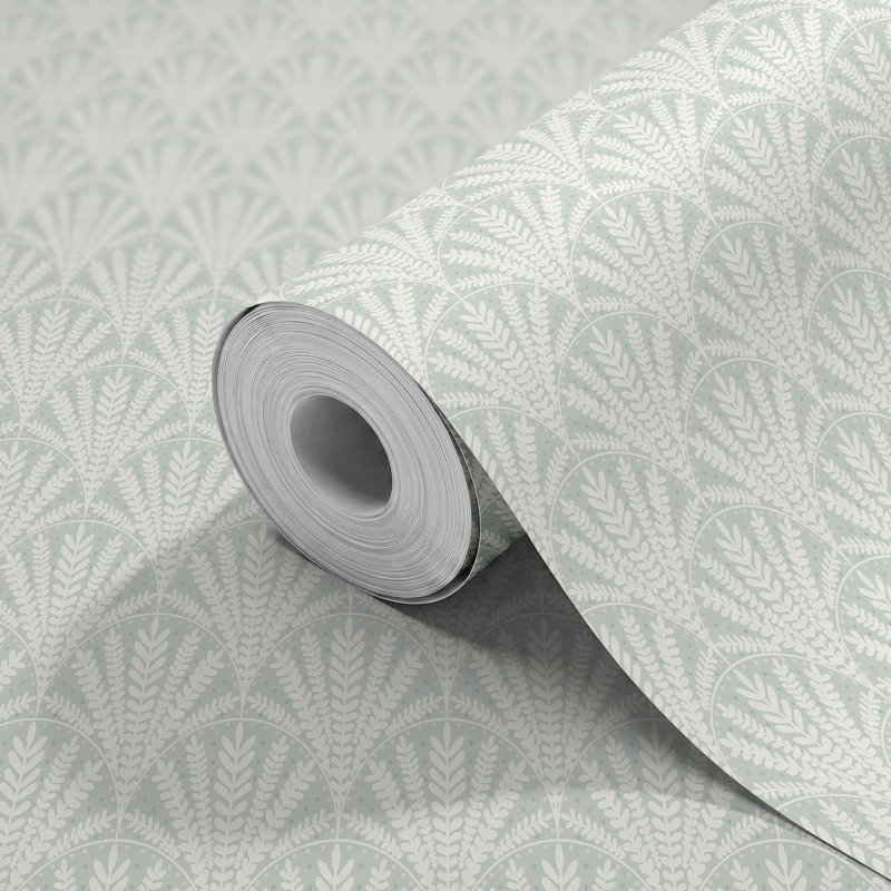 Garden Arch  - Soft Blue 10m Wallpaper, Green