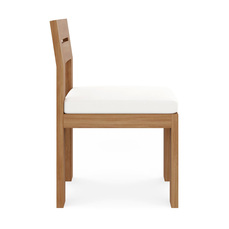 Beja Outdoor Teak Dining Side Chair, White
