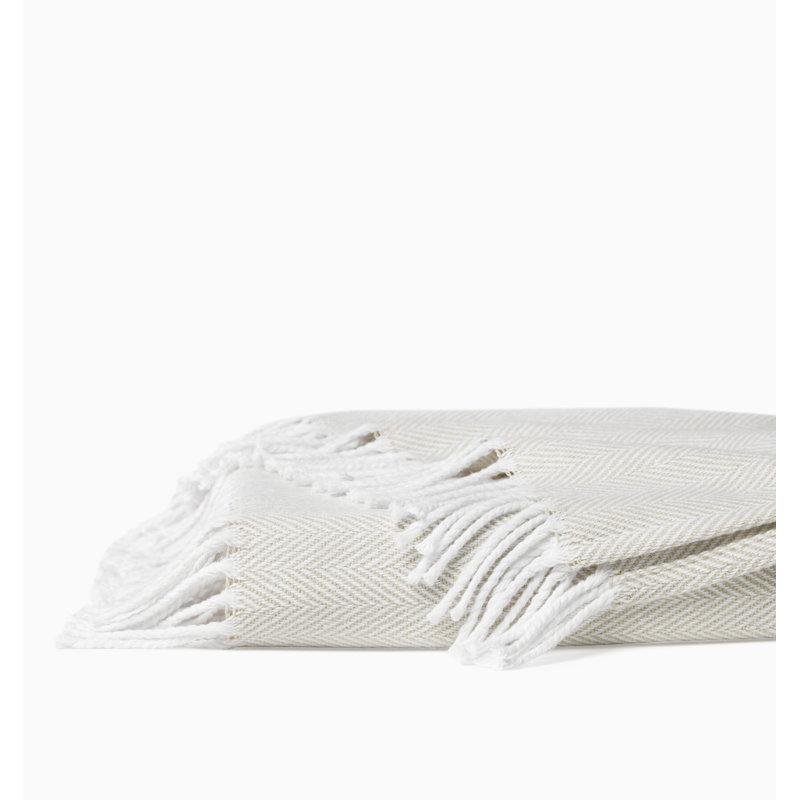 Celine Throw Blanket, White/Sand