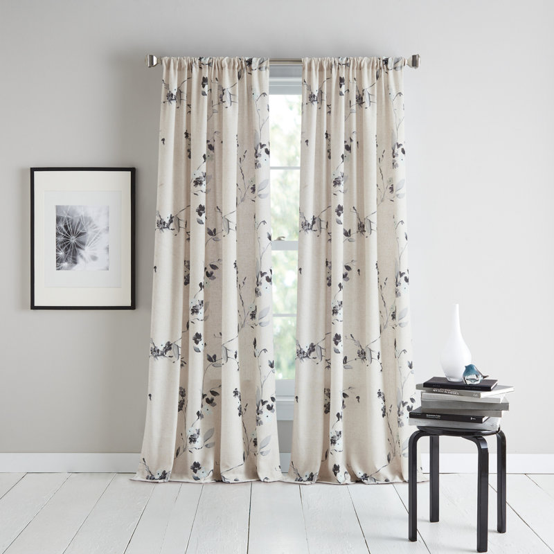 DKNY Fontana Mid Grey Curtain Panel Pair, 50" W x 96" L