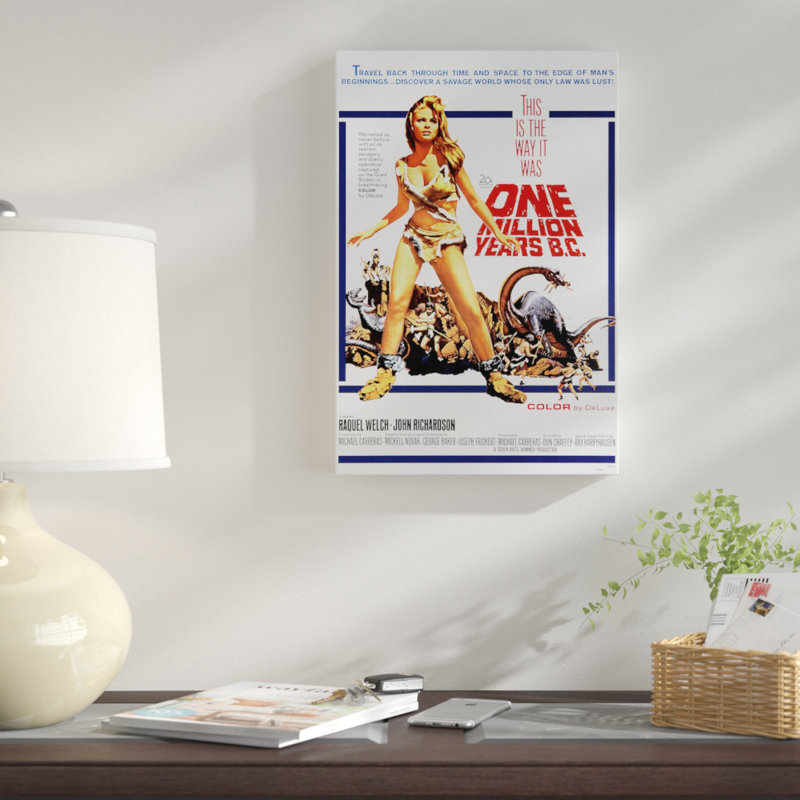 « 1 million ans, av. j.-c. », reproduction d’impression sur toile rétro, H 12 po x l 8 po x P 0,75 po, Toile tendue