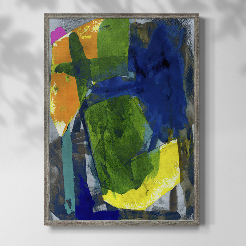 Brights Strokes I, reproduction encadrée - bois massif, H 11 po x l 9 po