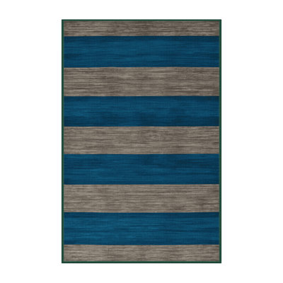 Tapis vert à rayures horizontales lavable à la machine
