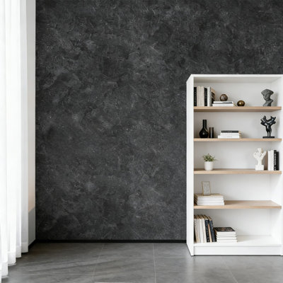 Concrete Peel And Stick Wallpaper - Realistic Gray Cement Texture Self-Adhesive Vinyl - Waterproof Removable Contact Paper For Walls, Countertops, Furniture