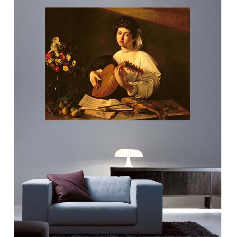 Adhésif décoratif Caravage le luth (1595), H 18,5 po x l 24 po