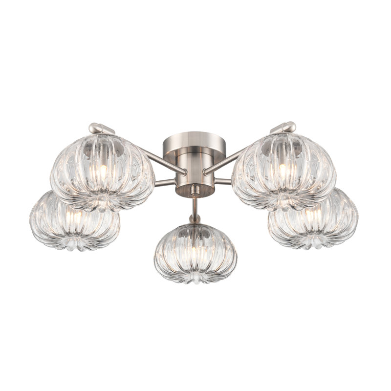 Aliaha Flush Mount, Satin Nickel