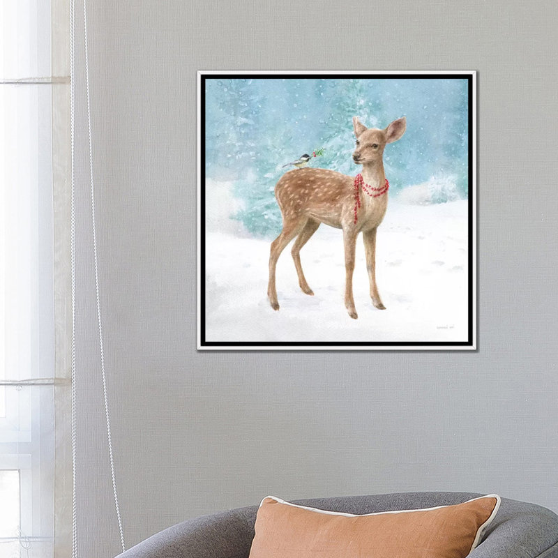 «Woodland Celebration VI» par Danhui Nai - reproduction d'art, H 26 po x l 26 po x P 1,5 po, Toile blanche encadrée