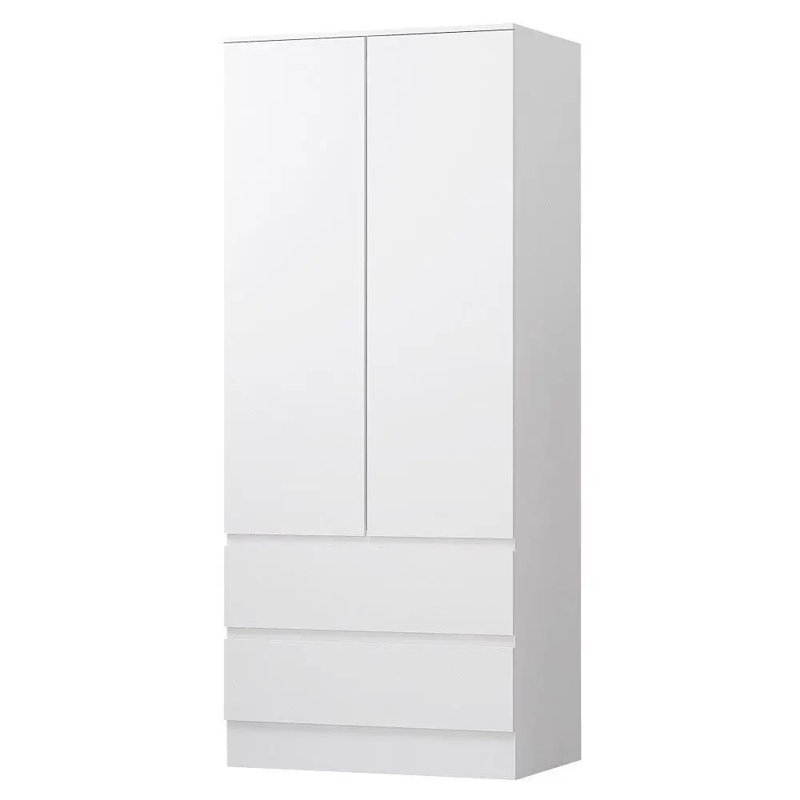 2 Door Wardrobe, White