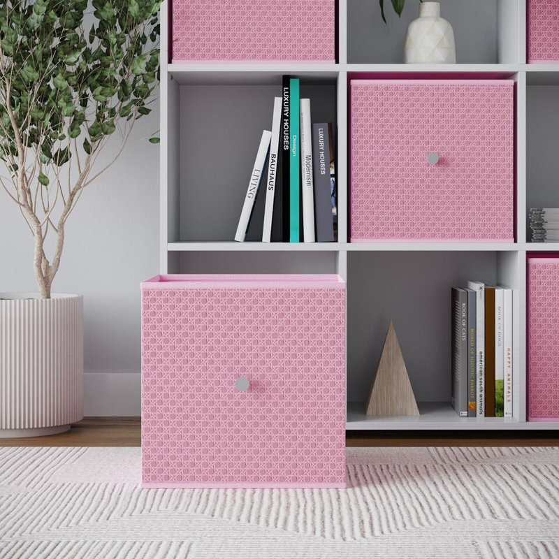 17 Stories Woven Decorative Basket, Pastel Pink