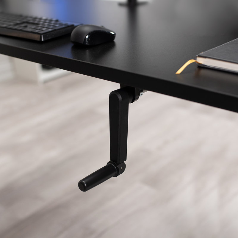 Bureau manuel à hauteur réglable, Blanc / noir