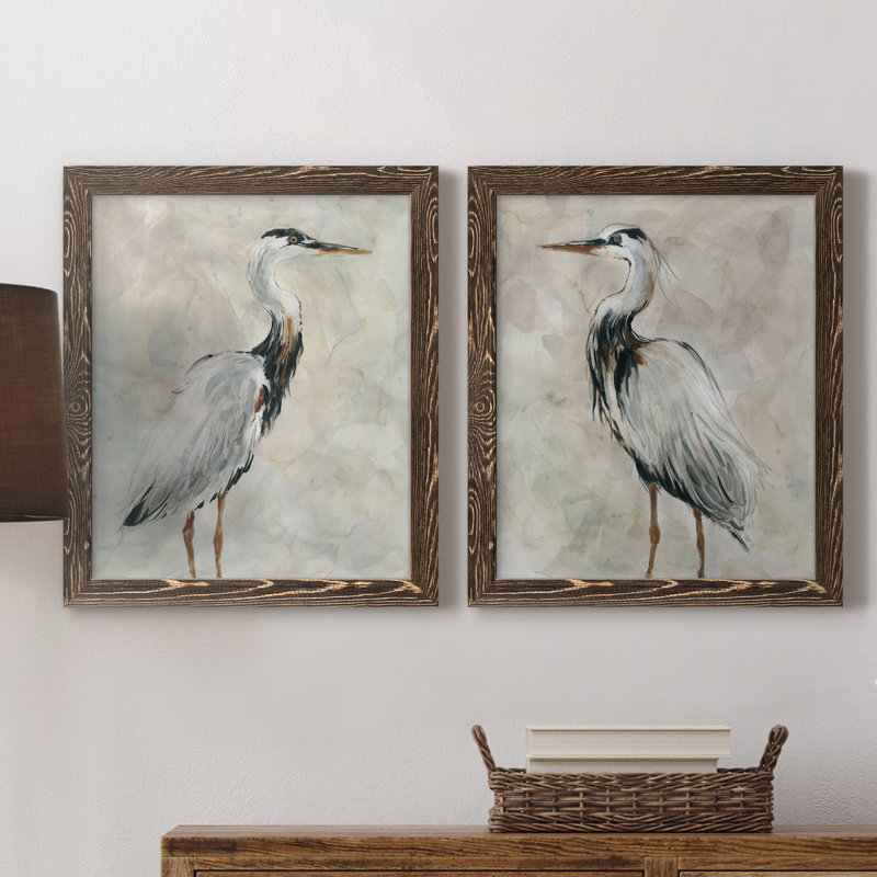 Crane at Dusk I - ensemble de 2 reproductions, Toile encadrée, H 20 po x l 17 po x P 1 po, Érable