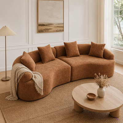Canapé modulaire incurvé à compression Compression, canapé-lit en chenille haute densité 30D pour appartement, salon, L 110 po