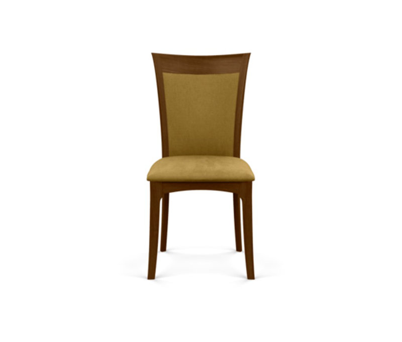 Morgan Leather Dining Chair, Natural Walnut, Coffee