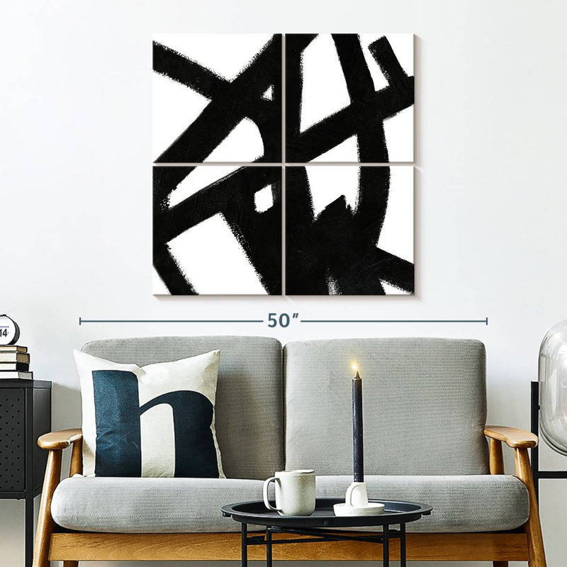 Black Ink Streaks II, 32" H x 32" W