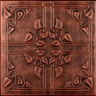 Tuile de plafond en polystyrène collé 1,6 pi x 1,6 pi Ivy Leaves
