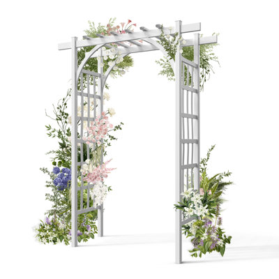 61'' W x 21.5'' D Vinyl Outdoor Wedding Arbor