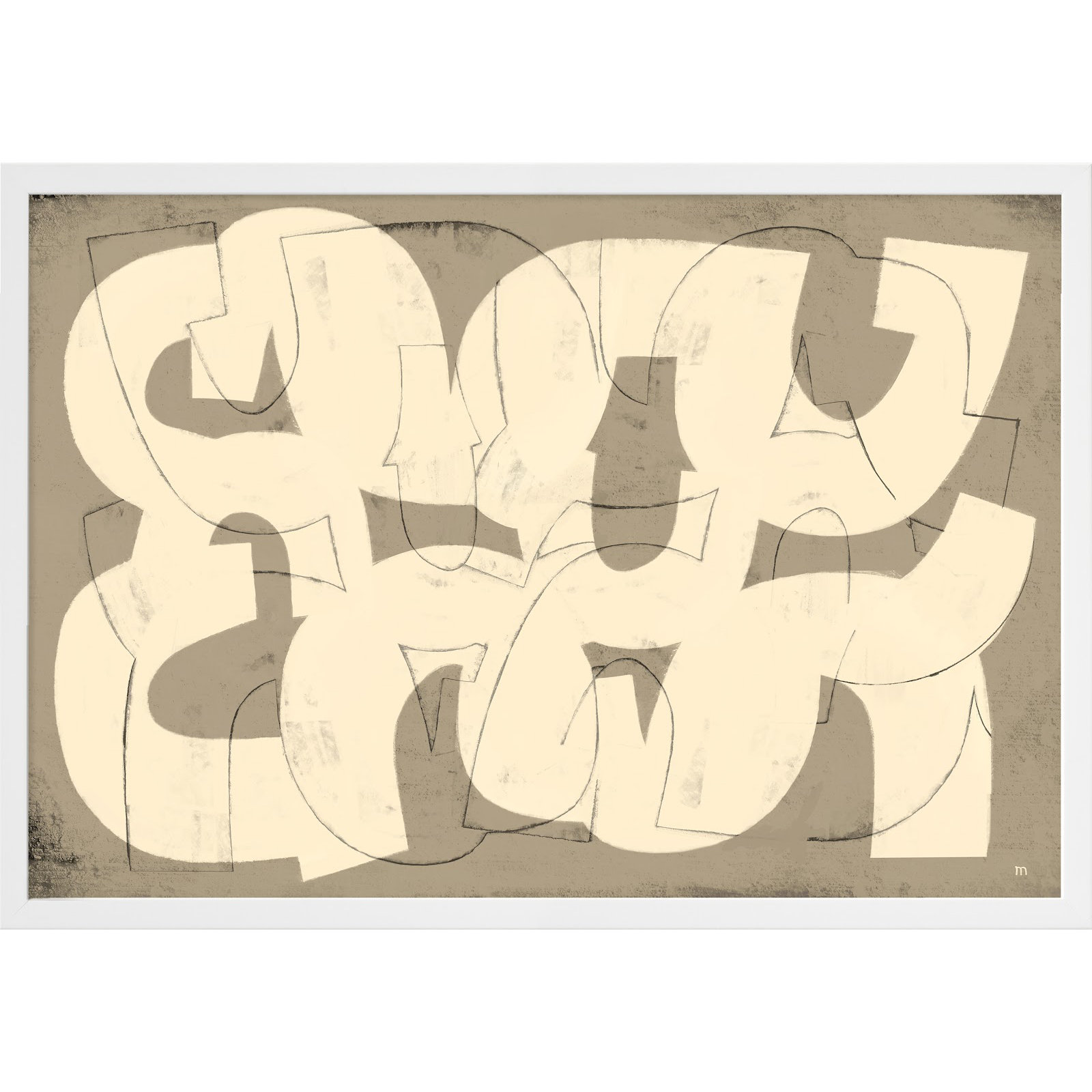 Drawing By StudioM by StudioM, White Framed Paper, 26.5" H x 38" W x 1.25" D