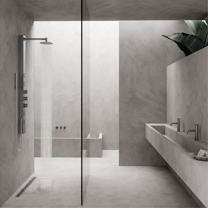 Drain de douche linéaire 36 po VIGO Elan, Nickel brossé