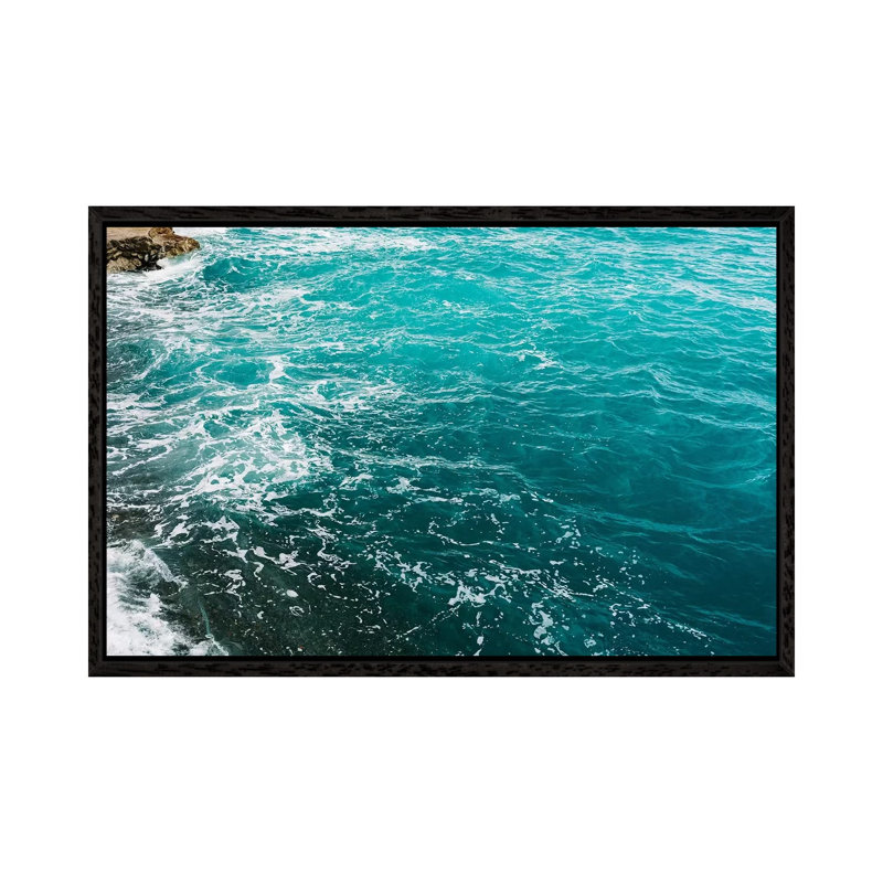 Amalfi Coast Water XIII by Bethany Young - Print on Canvas, Black Framed, 45.72cm H x 66.04cm W x 3.81cm D