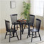 Table ronde noire, tout en bois, pouvant accueillir 2 à 4 personnes, diamètre 31,5 pouces-880644696
