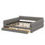 Structure de lit plateforme tapissier avec station de charge USB et 2 tiroirs de rangement-1225633855