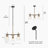 3-Light Black and Gold Sputnik Cluster Chandelier