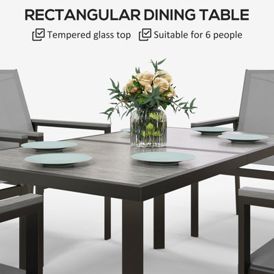 Rectangle Patio Dining Set with Cushions included