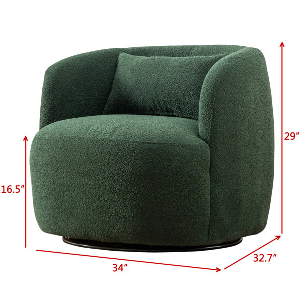 Sillón giratorio tapizado Boucle de 34" de ancho Armetta