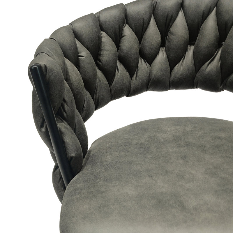 4 tabourets de bar en cuir technique brun clair, pivotant à 360 degrés, tissé, pour îlot de cuisine, dossier pivotant pour café, base de café, bar, restaurant